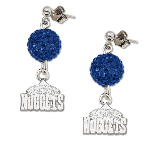 Sterling Silver Denver Nuggets Ovation Earrings