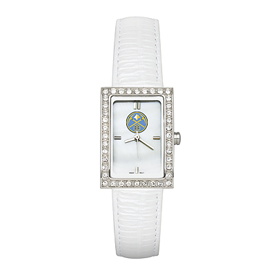 Denver Nuggets Ladies Allure Watch White Leather Strap