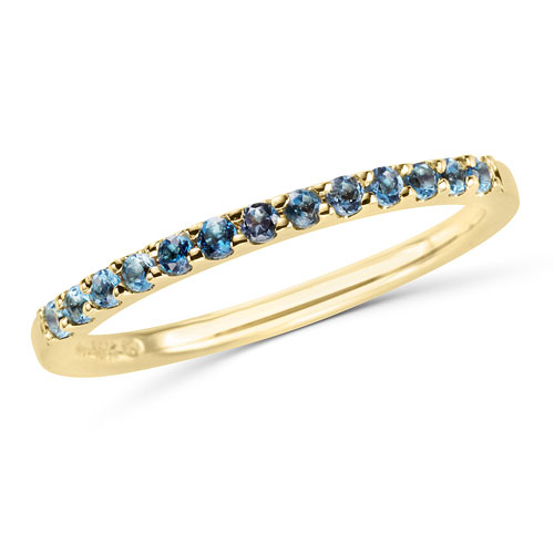 14k Yellow Gold 1/4 ct Stackable Blue Topaz Ring