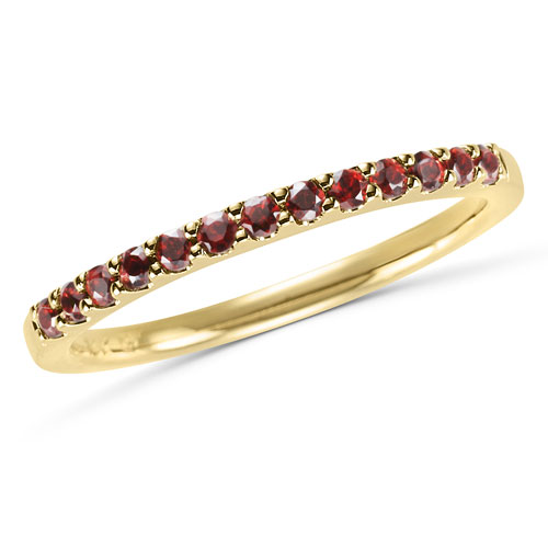 14k Yellow Gold 1/4 ct Stackable Garnet Ring