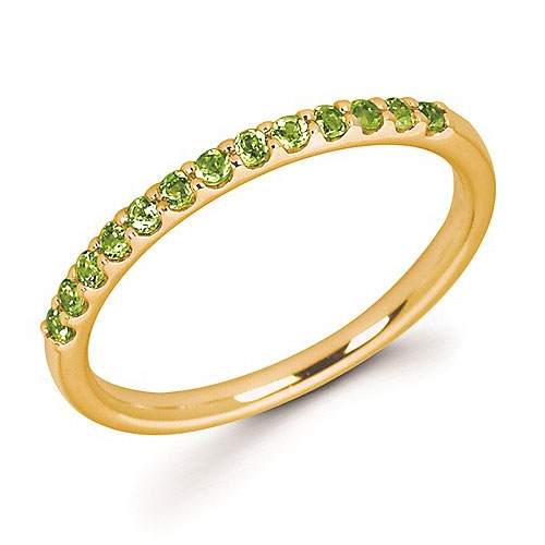 14k Yellow Gold 1/4 ct Stackable Peridot Ring