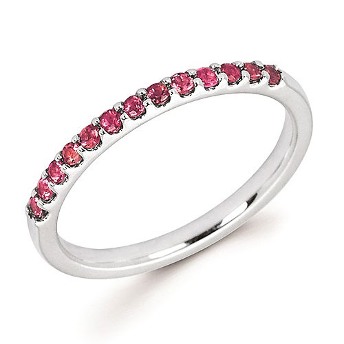 14k White Gold 1/5 ct Stackable Pink Tourmaline Ring OF15A12PT-4WC