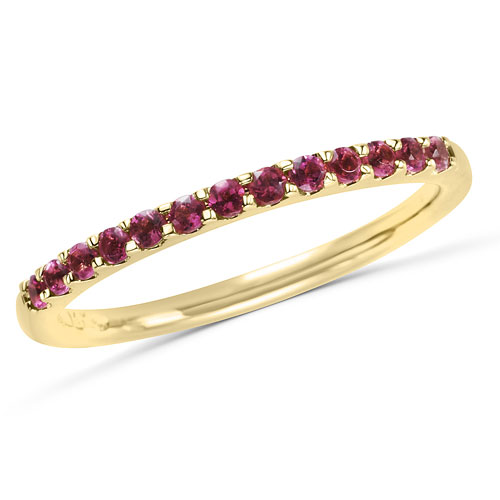14k Yellow Gold 1/5 ct Stackable Pink Tourmaline Ring