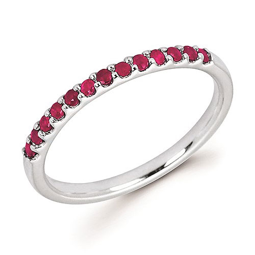 14k White Gold Stackable 1/4 ct Ruby Ring