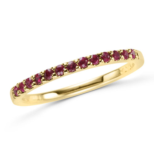 14k Yellow Gold Stackable 1/4 ct Ruby Ring