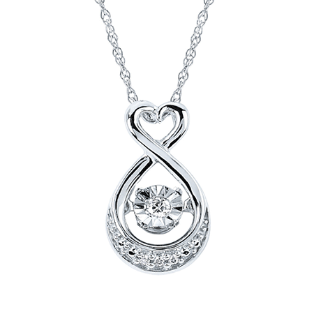 Diamond Infinity Heart Pendant Necklace