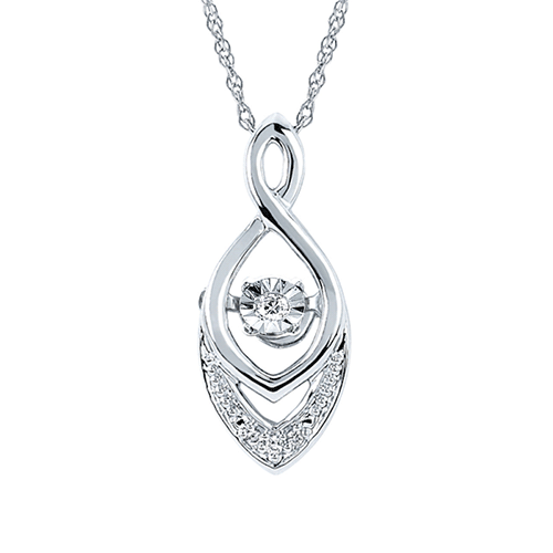 Sterling Silver .02 ct Shimmering Diamonds infinity Necklace