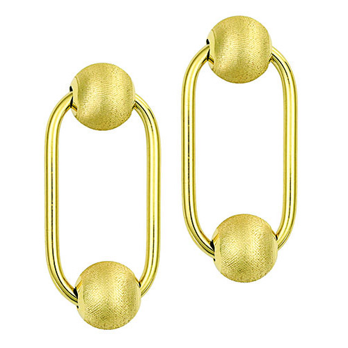 Caviar Gold 18K Gold Beaded Omega Clip Earrings – LAGOS