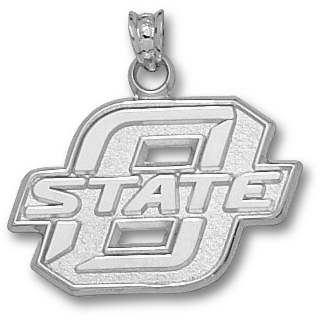 Sterling Silver 5/8in Oklahoma State University O State Pendant