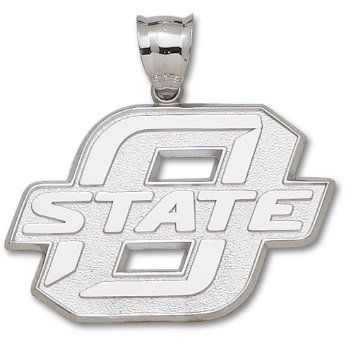 Sterling Silver 1 7/8in Oklahoma State O STATE Pendant