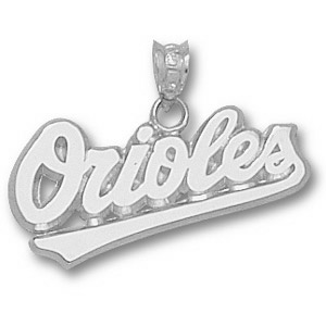 Sterling Silver 1/2in Baltimore Orioles Team Pendant