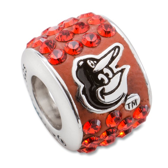 Sterling Silver Baltimore Orioles Premier Crystal Bead