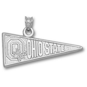 Ohio State Buckeyes 1/2in Sterling Silver Pennant Pendant