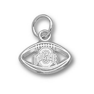 Ohio State 1/4in Sterling Silver Football Charm