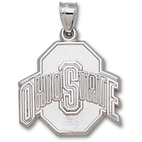 Sterling Silver 1in Ohio State University Athletic O Pendant