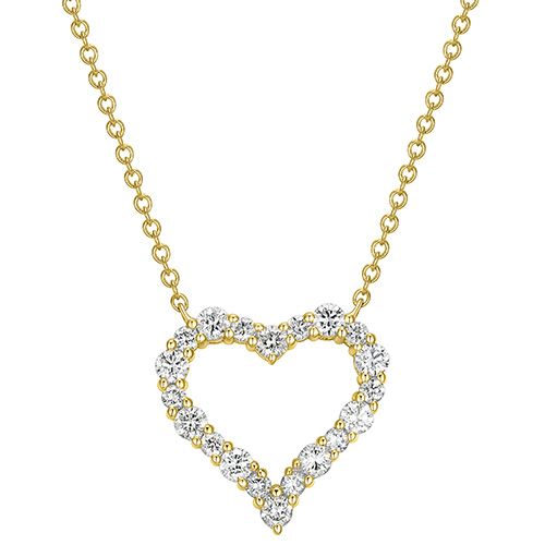 Forever Facet 1/2 ct tw Lab Grown Diamond 18k Gold Over Sterling Silver Heart Necklace