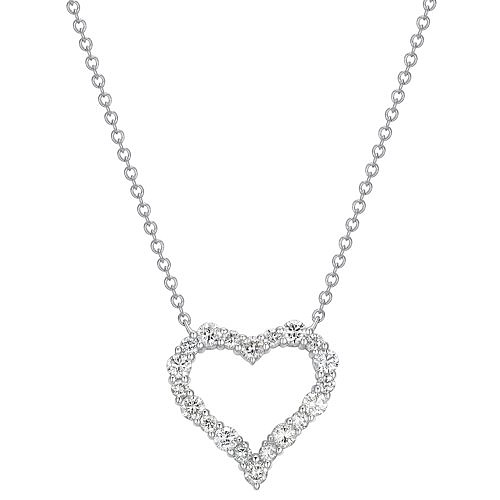 Forever Facet 1/2 ct tw Lab Grown Diamond Sterling Silver Heart Necklace