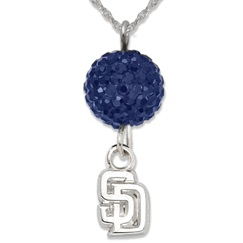 Sterling Silver San Diego Padres Crystal Ovation Necklace
