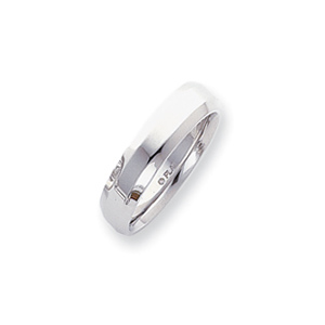 5mm Platinum Beveled Edge Band