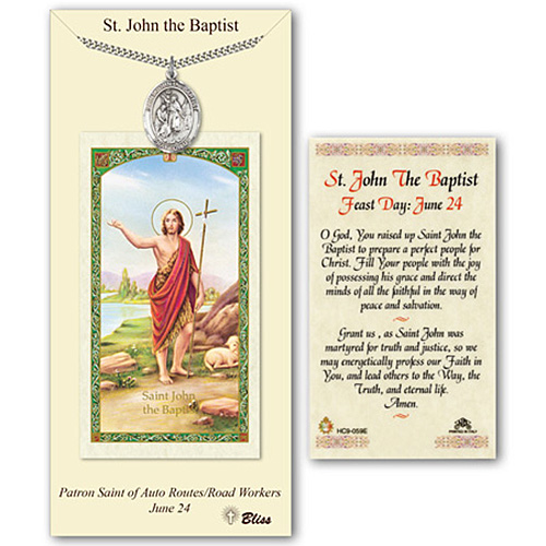 1in Pewter St John Medal with Prayer Card