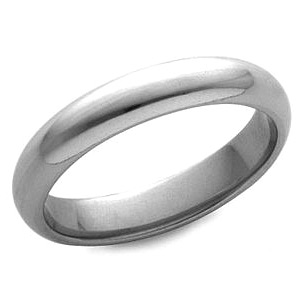 Platinum Domed Comfort Fit Band 4mm
