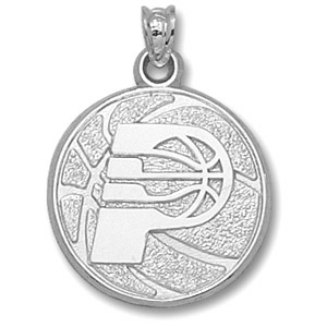Indiana Pacers 3/4in Sterling Silver Basketball Pendant