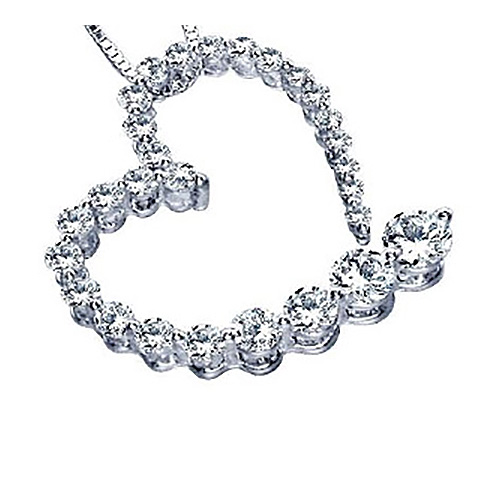 1/4 CT TW Journey Diamond Heart Pendant G-I / I1-I2 with Chain