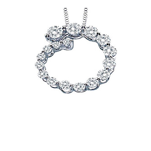 1/4 CT TW Journey Diamond Circle Pendant G-I / I1-I2 with Chain