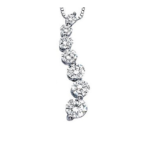 1/4 CT TW Journey Diamond Pendant G-I / I2-I3 with Chain