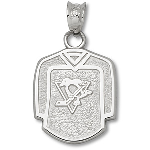 Sterling Silver 5/8in Pittsburgh Penguins Jersey Pendant 