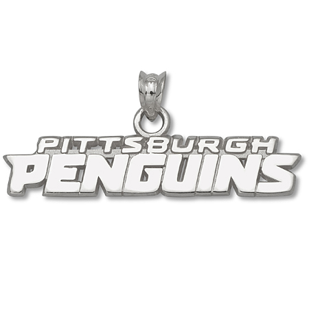 Sterling Silver 1/4in Pittsburgh Penguins Pendant