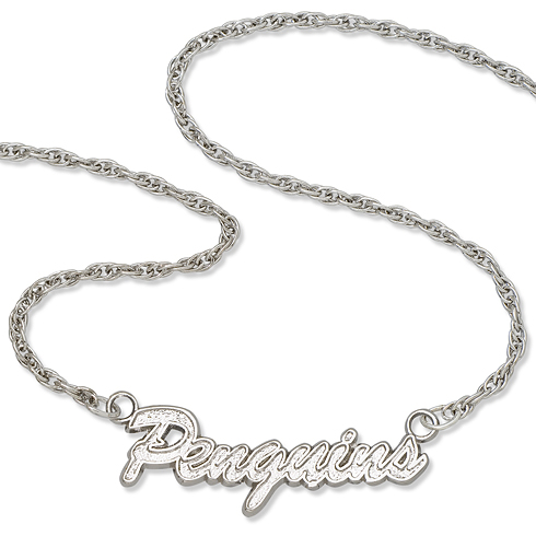 Sterling Silver 18in Pittsburgh Penguins Script Necklace