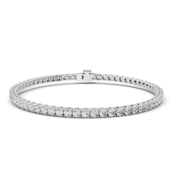 5 ct tw Lab Grown Diamond Tennis Bracelet F Color VS1 Clarity in 14k White Gold