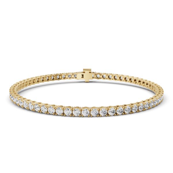 5 ct tw Lab Grown Diamond Tennis Bracelet F Color VS1 Clarity in 14k Yellow Gold
