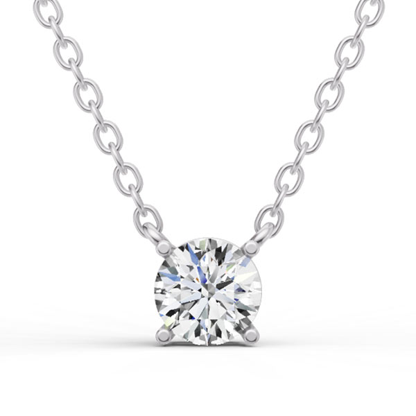 3/4 ct tw Lab Grown Diamond Floating Solitaire Necklace F Color VS1 Clarity in 14k White Gold