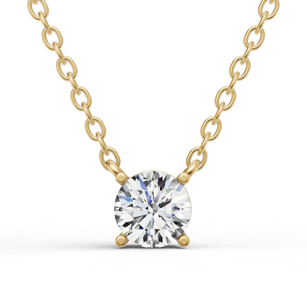 3/4 ct tw Lab Grown Diamond Floating Solitaire Necklace F Color VS1 Clarity in 14k Yellow Gold