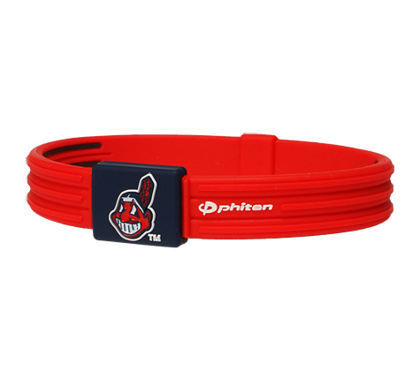 6.75 inch Cleveland Indians Titanium Phiten Bracelet S-Type