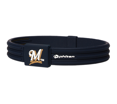 6.75 inch Milwaukee Brewers Titanium Phiten Bracelet S-Type