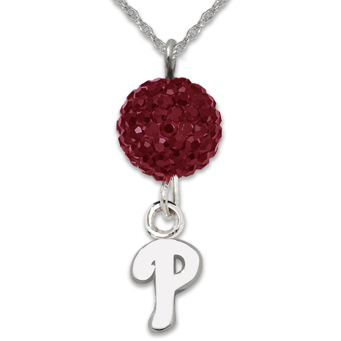 Sterling Silver Philadelphia Phillies Crystal Ovation Necklace