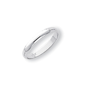 Platinum Half Round Band 3mm