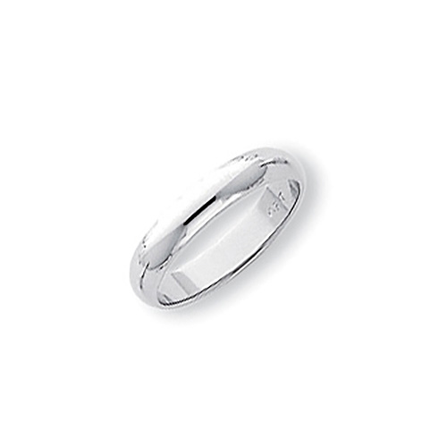 Platinum Half Round Band 4mm