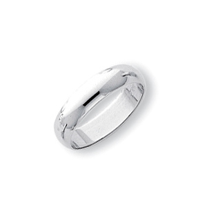 Platinum Half Round Band 5mm