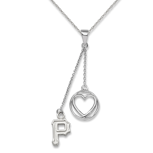 Sterling Silver Pittsburgh Pirates Beloved Heart Necklace
