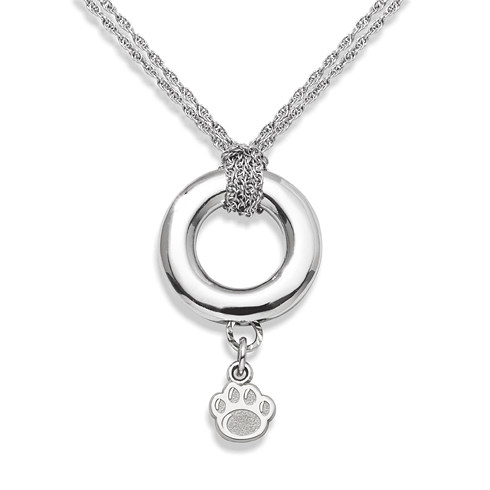 Sterling Silver 16in Penn State University Halo Necklace