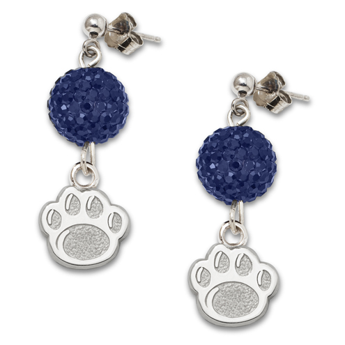 Sterling Silver Penn State Crystal Ovation Earrings