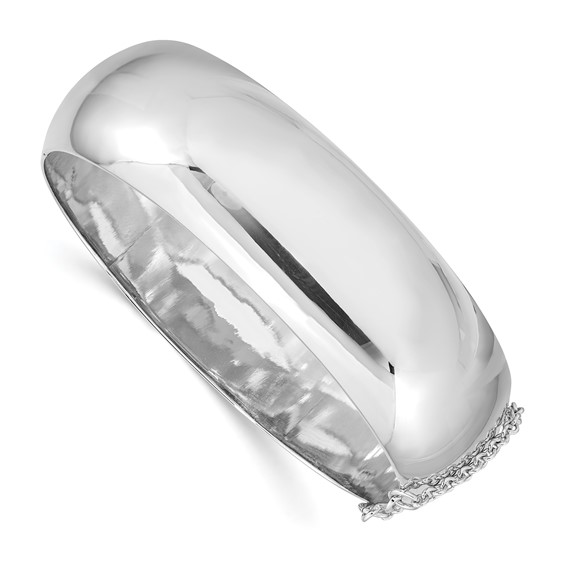 Sterling Silver 7in Hinged Smooth Bangle Bracelet 20mm