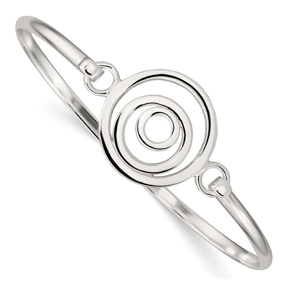 Sterling Silver 7 1/2in Multi-circle Bangle Bracelet