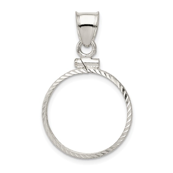 Sterling Silver Diamond-cut Penny Bezel Pendant