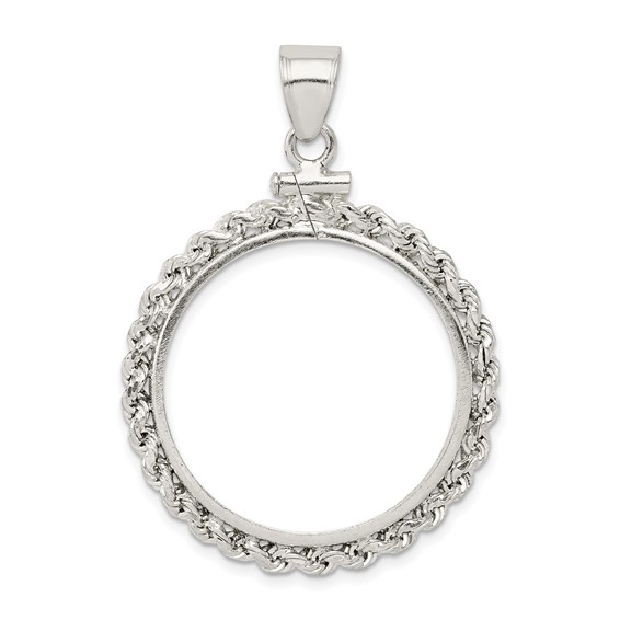 Sterling Silver Susan B. Anthony Rope Coin Bezel Pendant