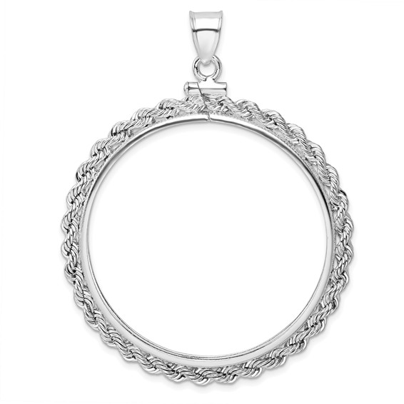 Sterling Silver Rope Coin Bezel Pendant for 1 oz SilverTowne Dollar